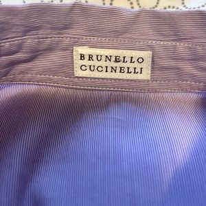 Mauve finely striped Brunello Cucinelli women's dress shirt